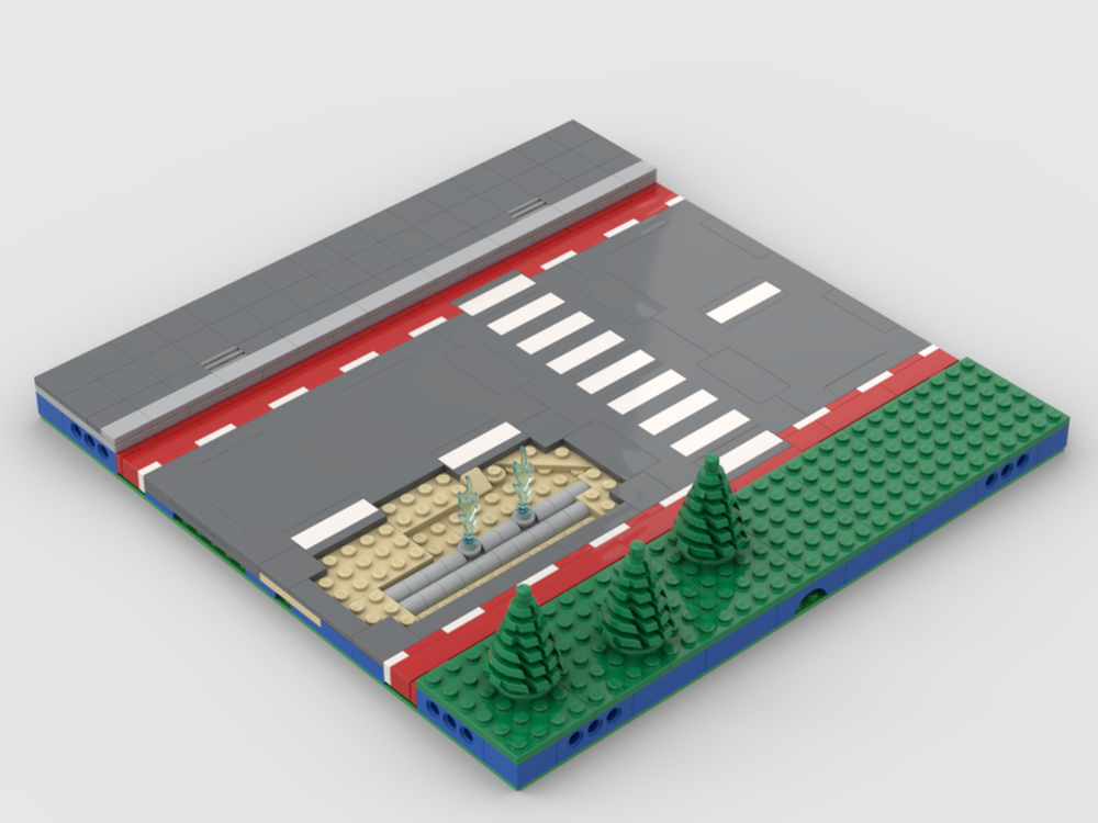 LEGO MOC MILS road with Dutch style bike lanes, zebra crossing and road ...