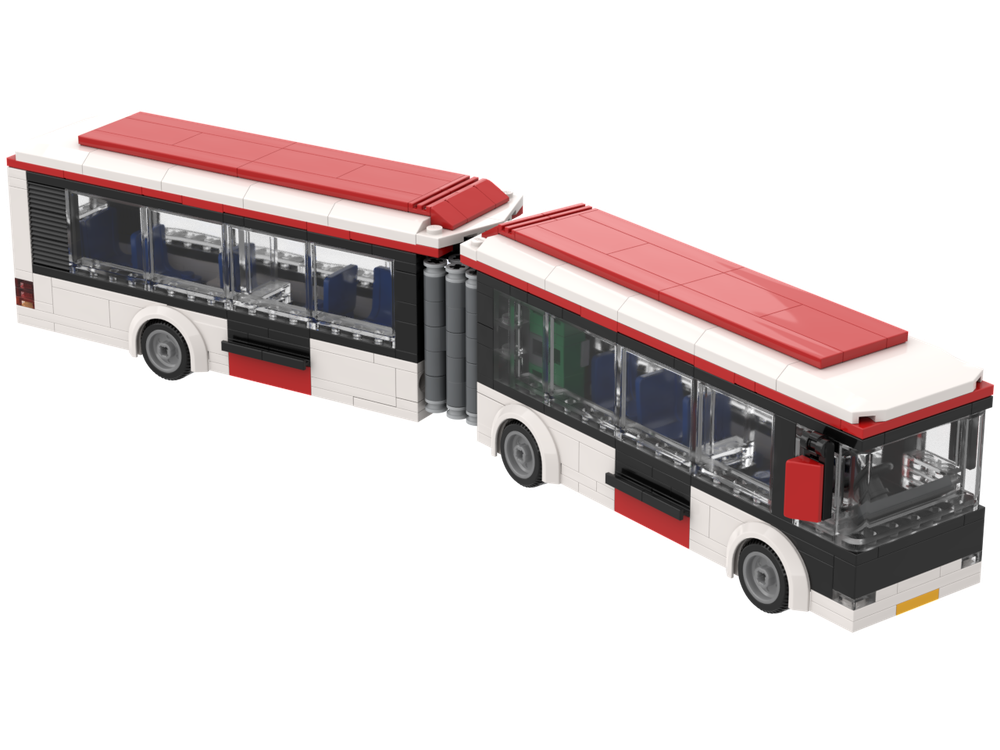 LEGO MOC Articulated Bus (City, White and Red) by stevendejong