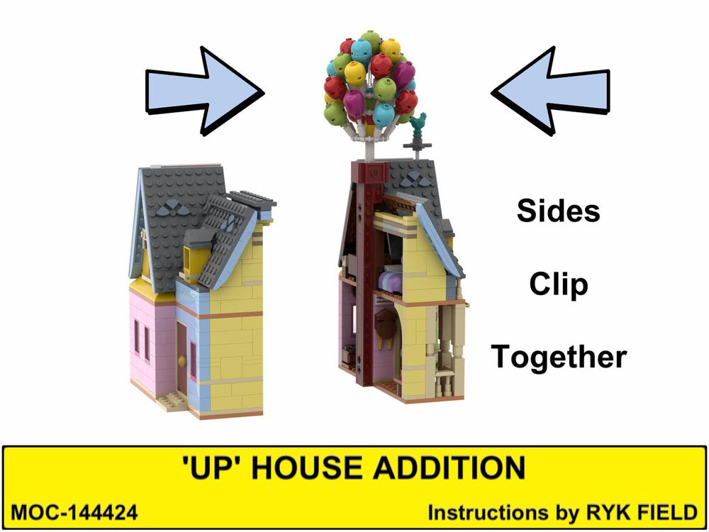LEGO MOC 43217 'Up' House modular modifications & Kevin bundle by