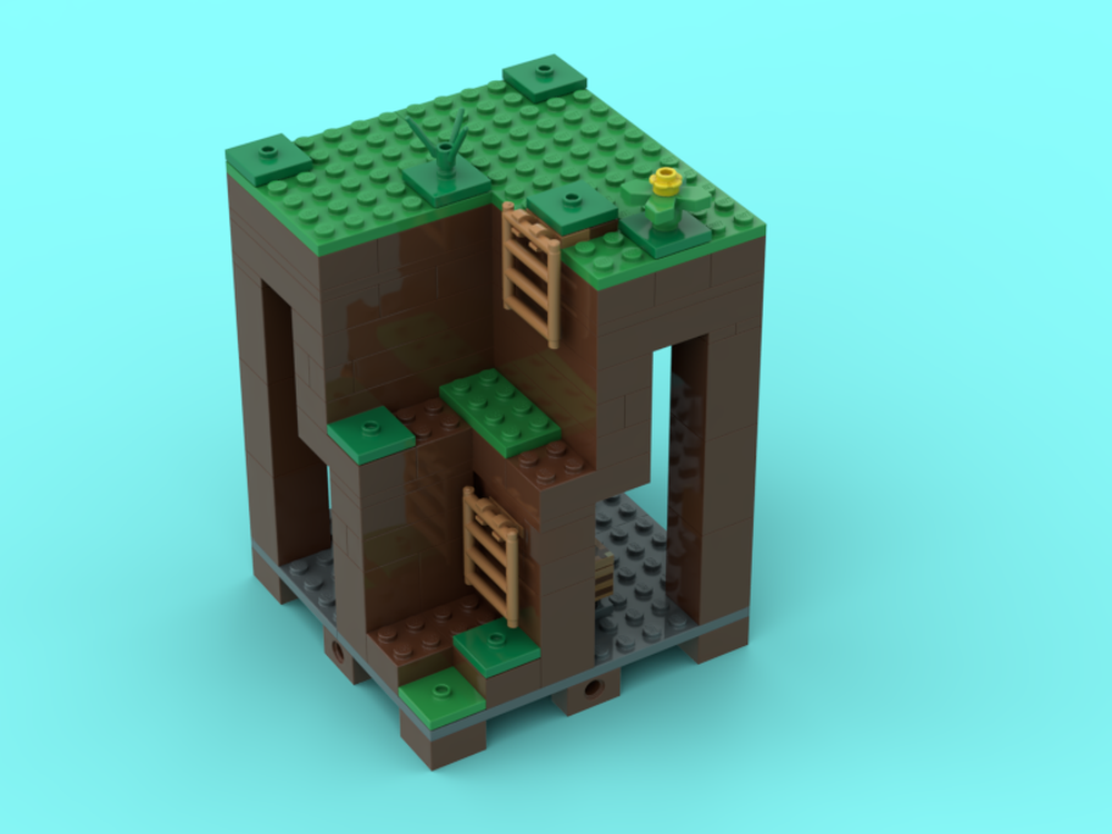 LEGO MOC modular minecraft-- hill corner (inward) by ConsiderANapkin ...