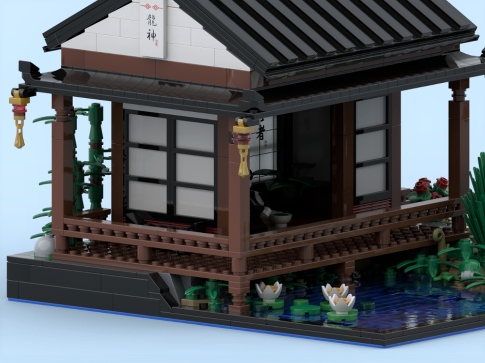 LEGO MOC Japanese tea house on a pond. by AussieShazza
