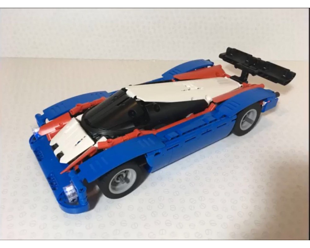 lego technic blue race car