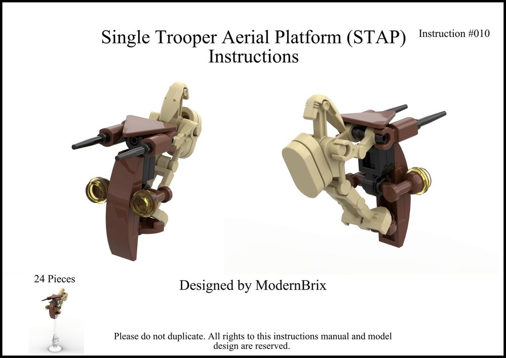 LEGO MOC FREE Star Wars STAP Speeder Building Instructions by