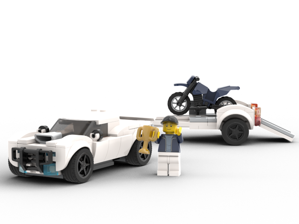 LEGO MOC Car with Dirt Bike Trailer by McLarry Rebrickable