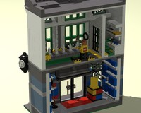 Brick Bank Facade with Lego Store