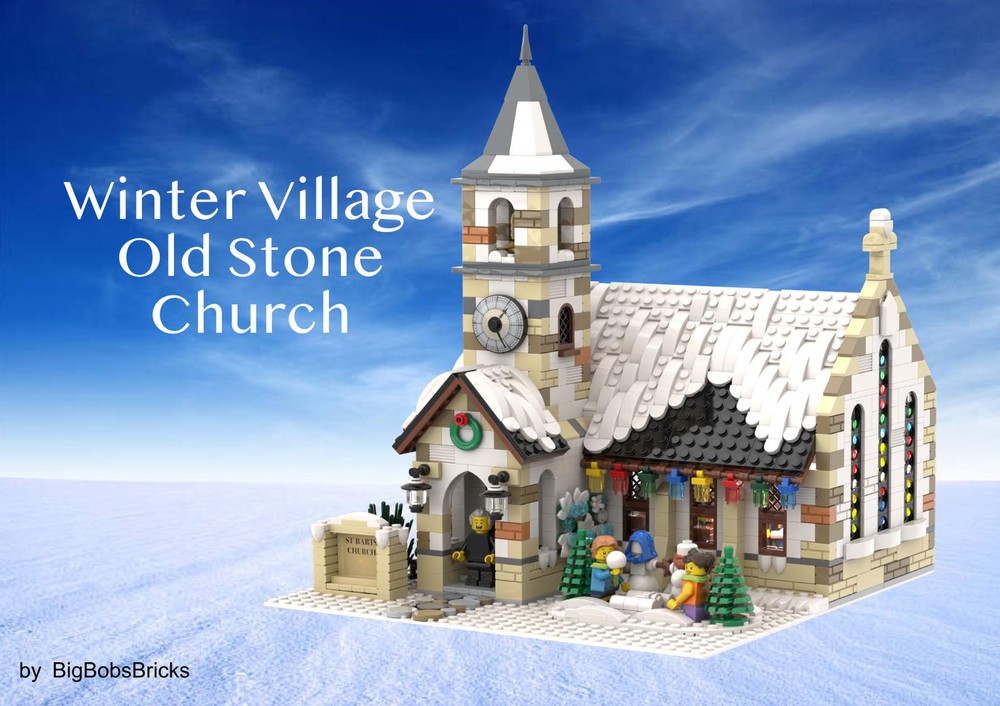 LEGO MOC Winter Village Old Stone Church by BigBobsBricks