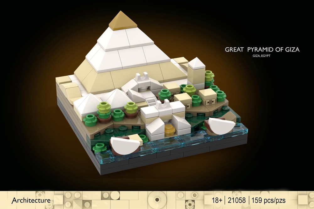 LEGO ARCHITECTURE Great Pyramid of Giza 21058 All Pieces Complete