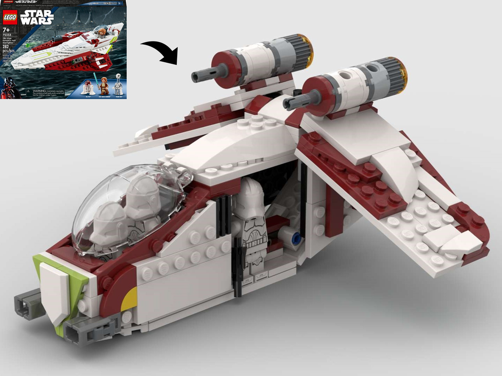 LEGO MOC Gunship Midi Scale - Alternate Build of 75333 Obi-Wan's Starfighter by Wurger Bricks Rebrickable - Build with LEGO
