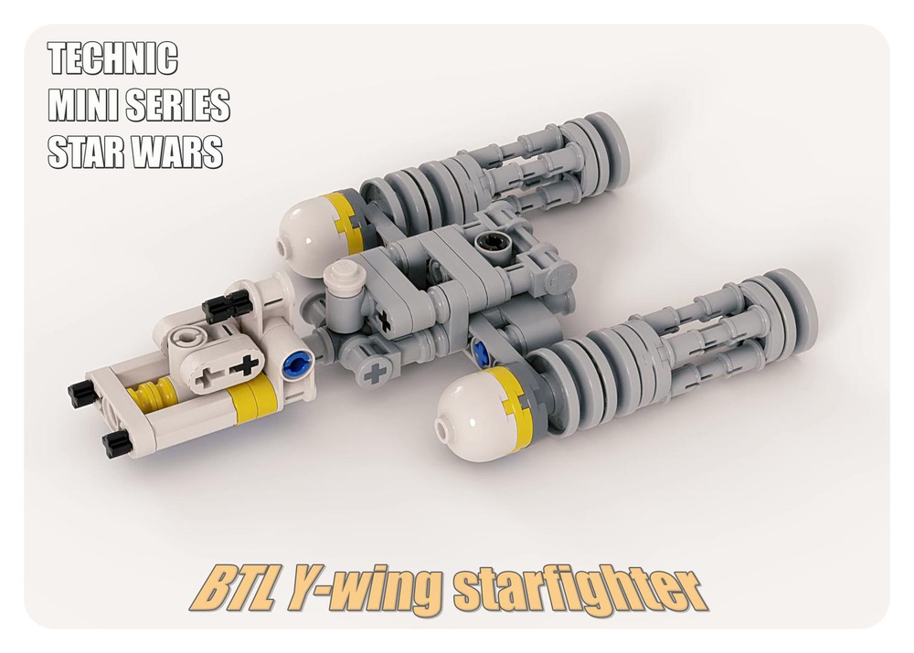 LEGO MOC TECHNIC mini Y-wing starfighter by pins_n_liftarms 