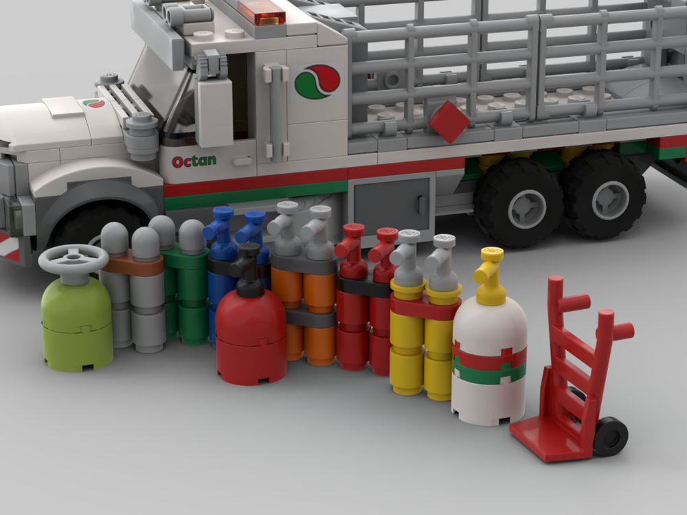 LEGO MOC Octan Gas Cylinder Delivery Truck by HaulingBricks Rebrickable Build with LEGO