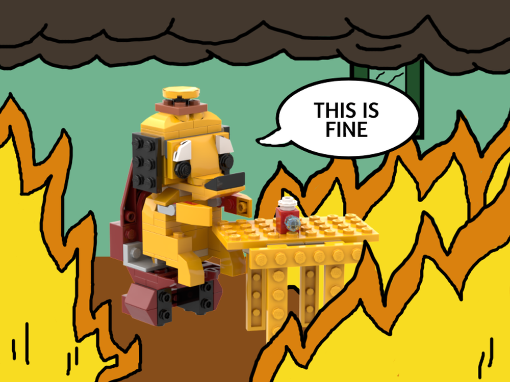 LEGO MOC This Is Fine by awesomerob