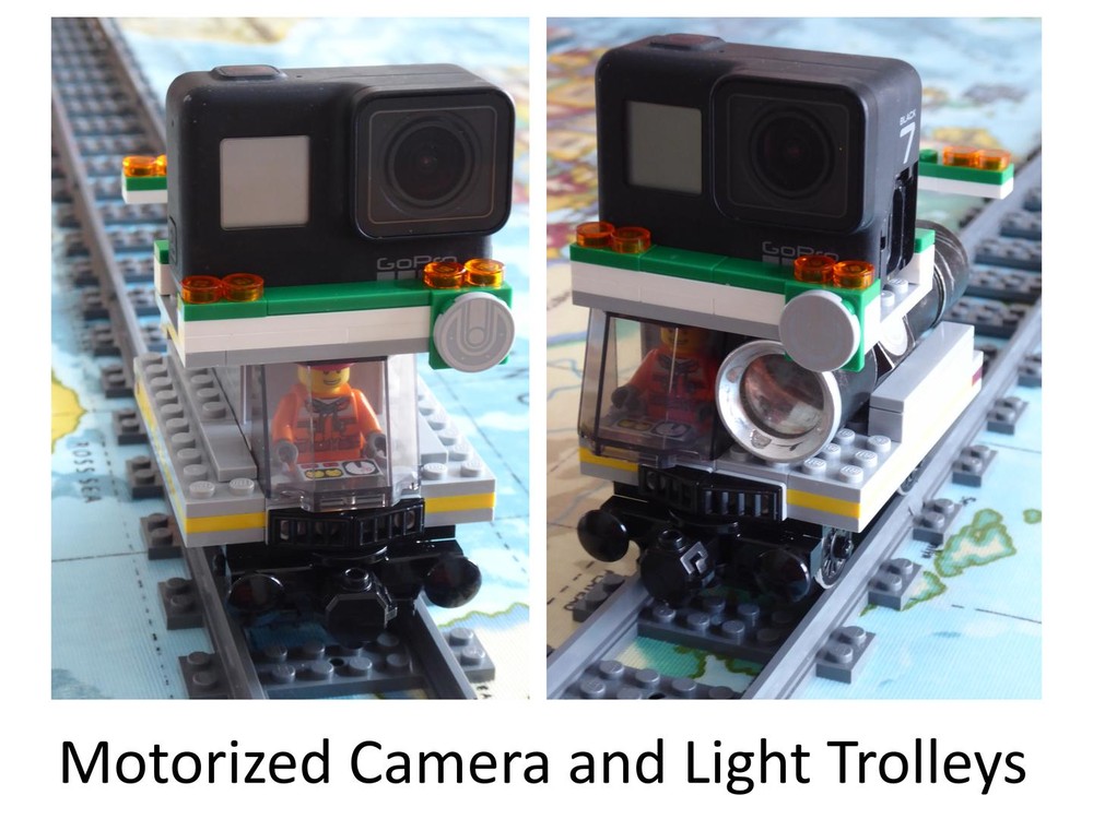 LEGO MOC Motorized Camera and Light Trolleys by Stormy Rebrickable Build with LEGO