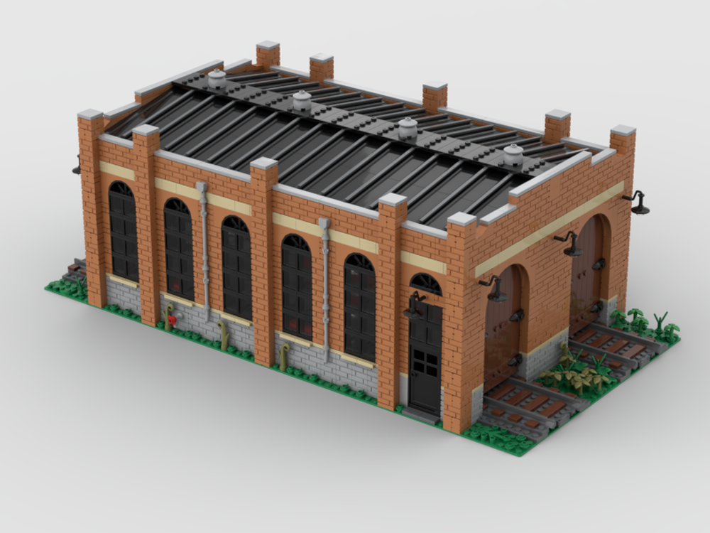 LEGO MOC Train Shed by Bevinsbricks Rebrickable Build with LEGO