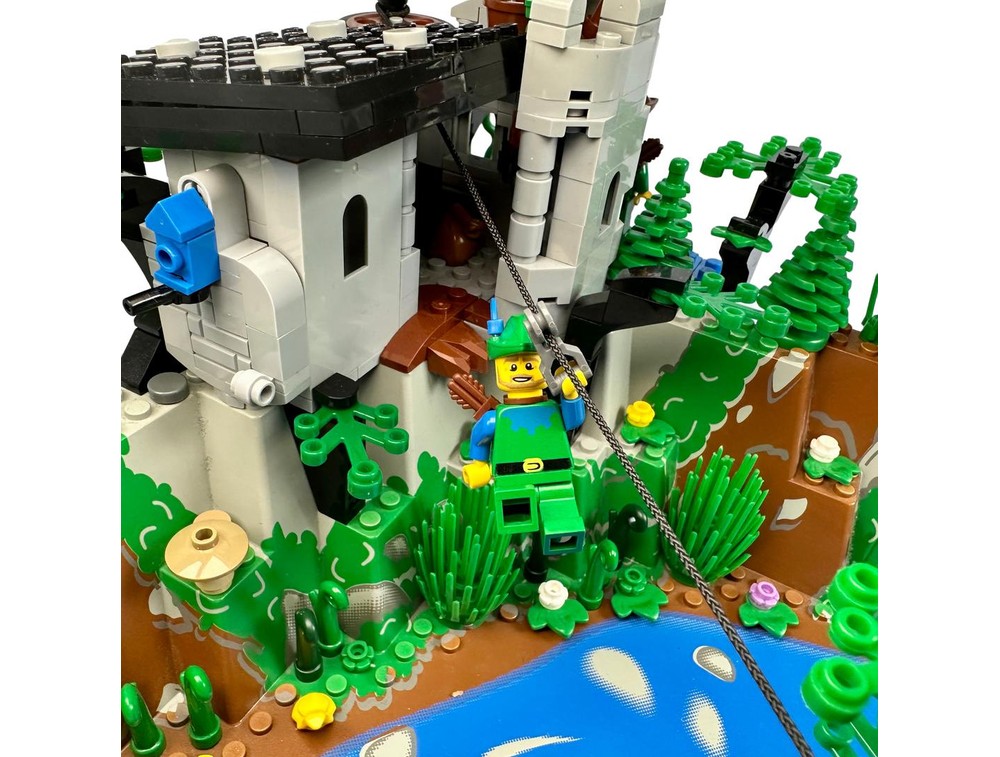 LEGO MOC Forestmen Rope Escape Hideout | Zipline over Canyon | Mountain ...