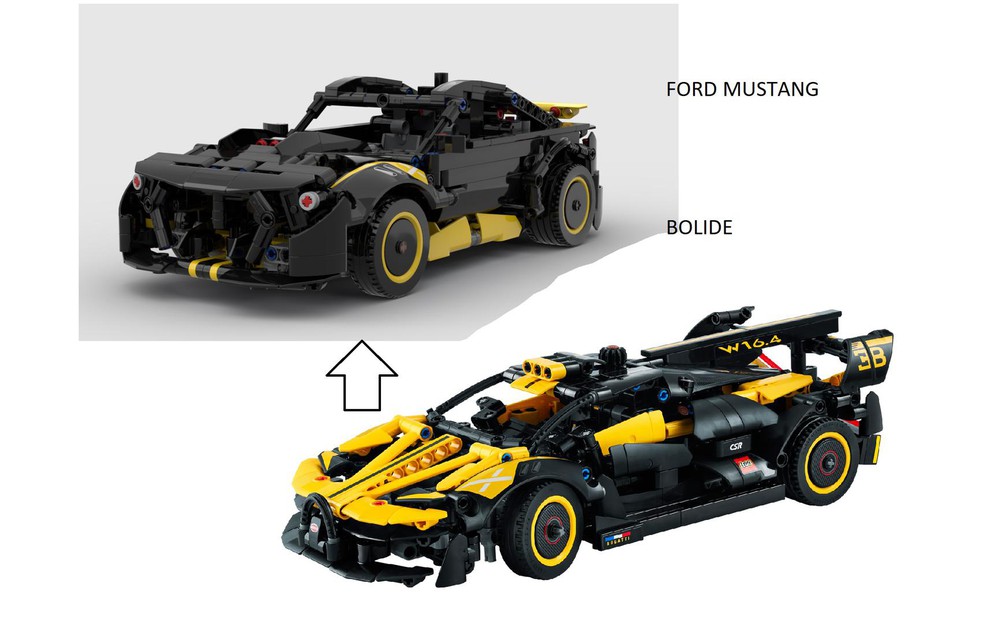 I built a Lego Technic Ford Mustang using only parts from the lego