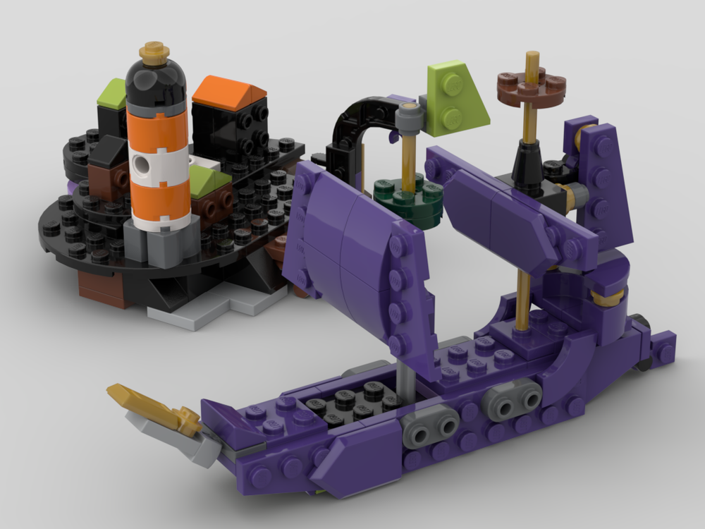 Two-Masted Sailboat & Mini Harbor Town