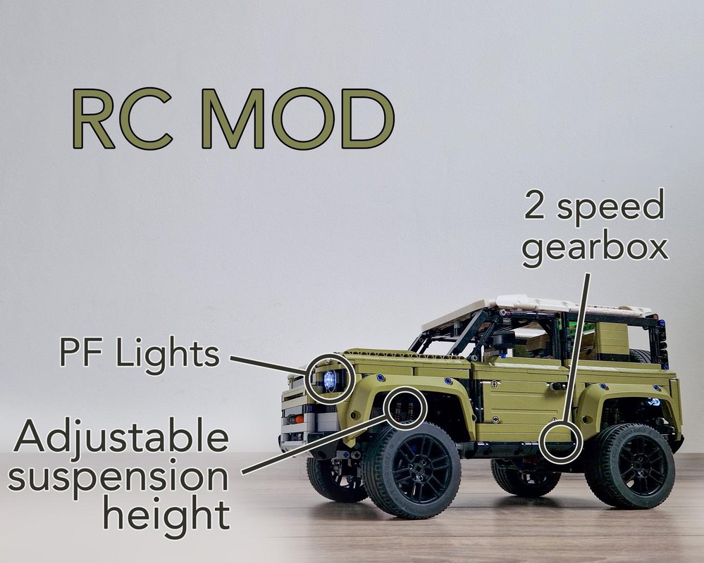 LEGO MOC Motorised Defender v6 by gamayun Rebrickable Build with LEGO