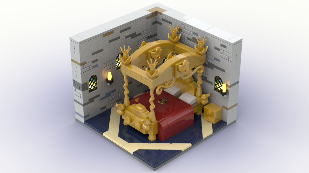 LEGO MOC-155564 Golden Four-poster Bed by legoalfactotum | Rebrickable ...