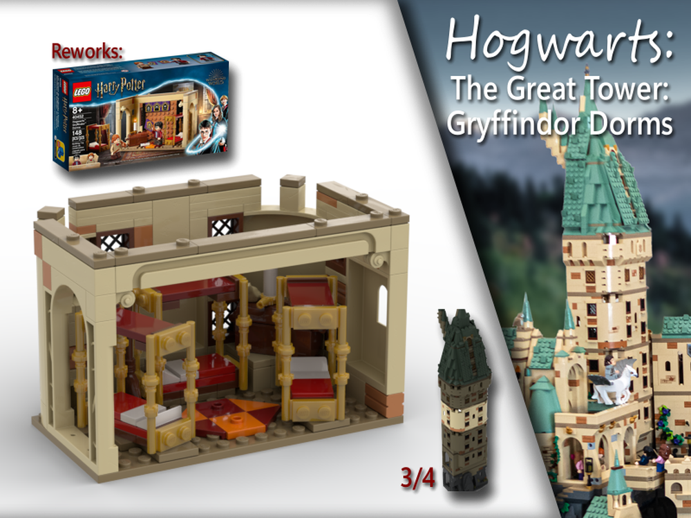 Updated LEGO Harry Potter Hogwarts Castle layout combining all the modular  sets in the series, including Gryffindor Dorms and First Flying Lesson :  r/legoharrypotter