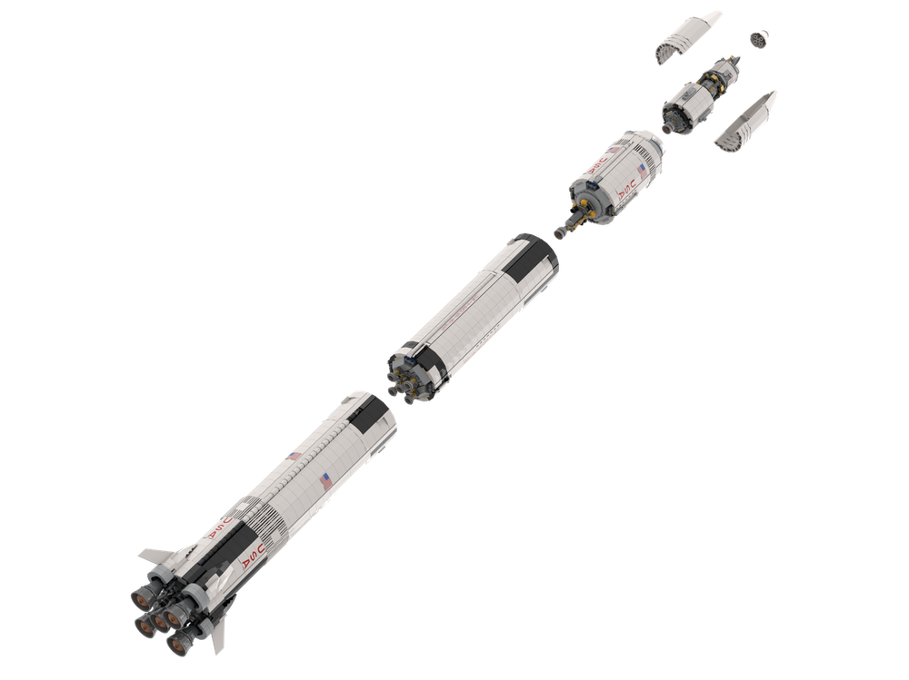 再出品 LEGO MOC-156816 Saturn MLV with nuclear upper stage by zeegiraf