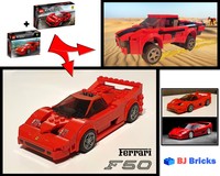 Ferrari F50 + Fire Slizerari Truck from set Ferrari F40 and F8 Tributo (75890 and 76895)