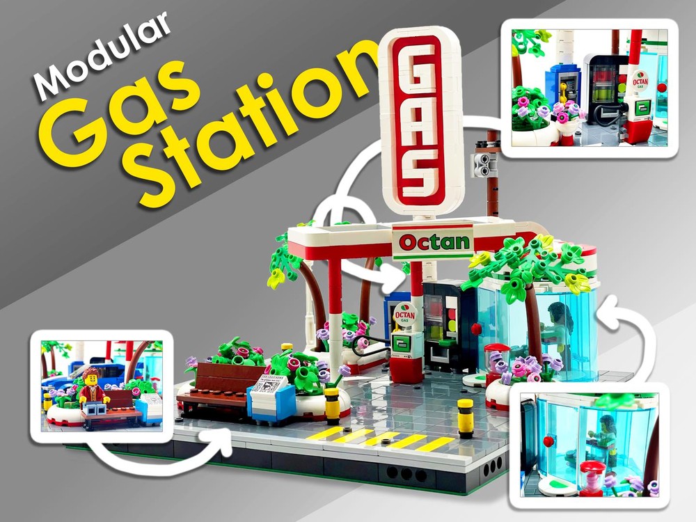 LEGO MOC Gas Station by IBrickedItUp | Rebrickable - Build with LEGO