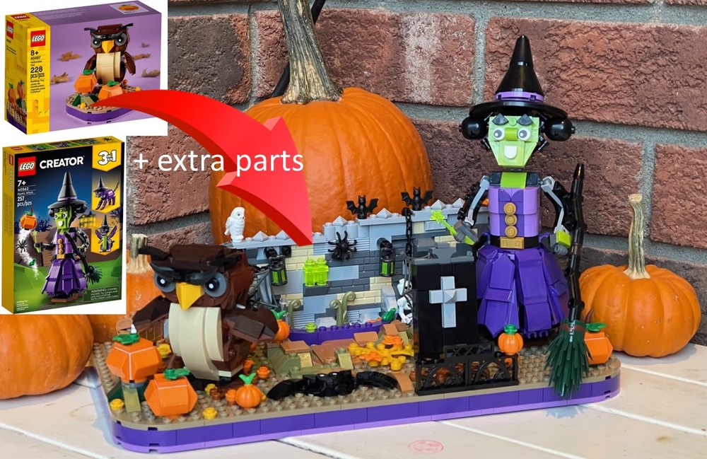 LEGO MOC Halloween Diorama with Owl and Mystic Witch by CelloFellow ...