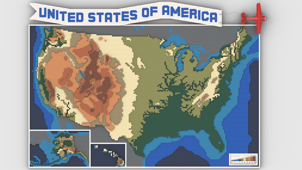 LEGO MOC United States Topographic Map By Hawkfan08 Rebrickable 1000x800