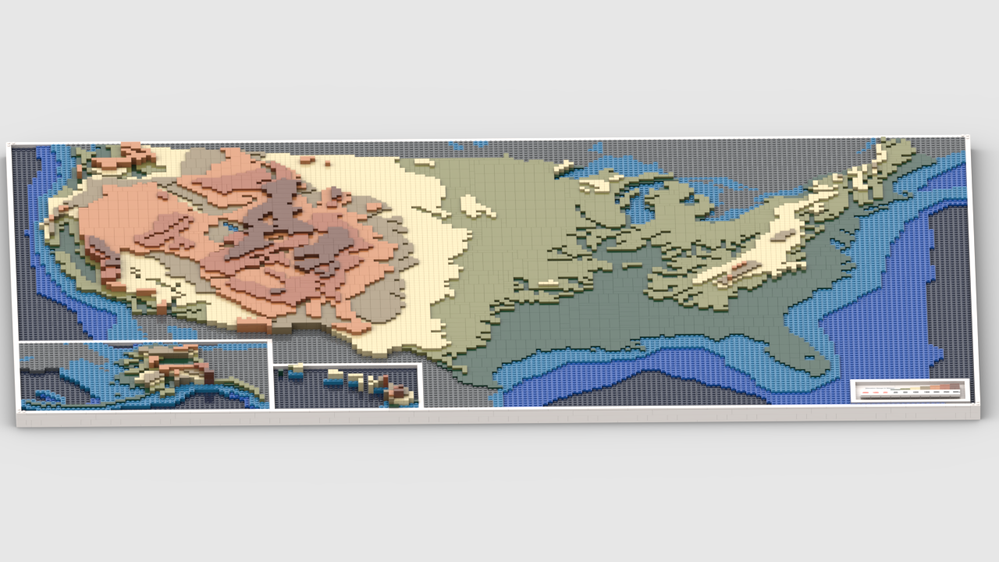 LEGO MOC United States Topographic Map By Hawkfan08 Rebrickable 1000x562p