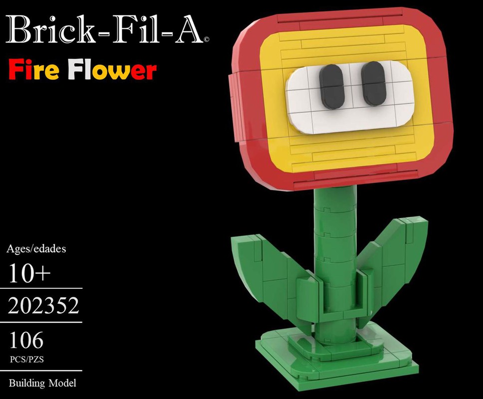 LEGO MOC Fire Flower by Brick-Fil-A-Builds | Rebrickable - Build with LEGO
