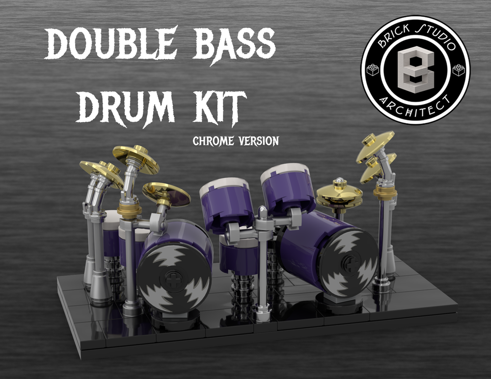 LEGO MOC Double Bass Drum Kit (ChromeLEGO MOC Double Bass Drum Kit (Chrome  