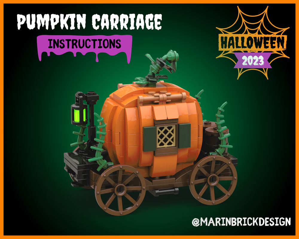 LEGO MOC Pumpkin Carriage Lego Spooky Halloween Moc by