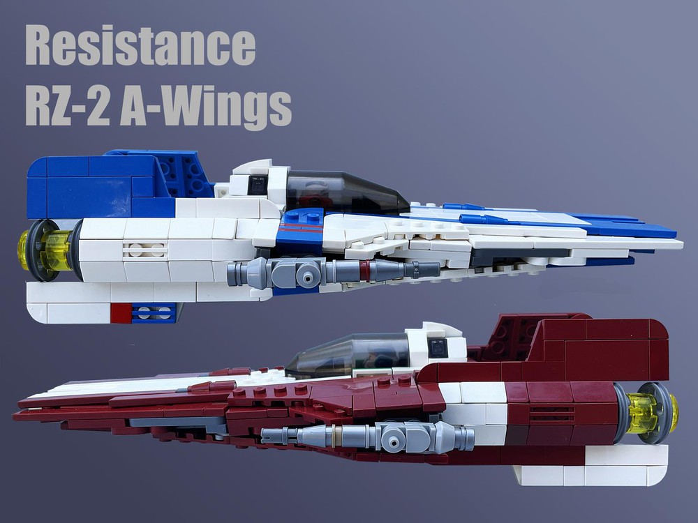 LEGO MOC Resistance RZ 2 A Wing Blue and Red Versions by