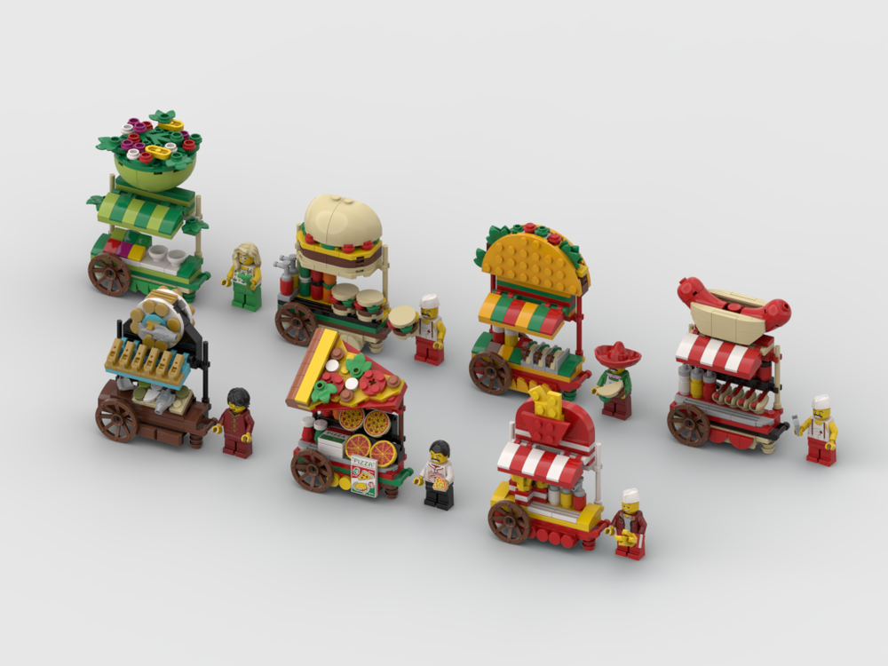 LEGO MOC Food Carts Pack by gabizon | Rebrickable - Build with LEGO