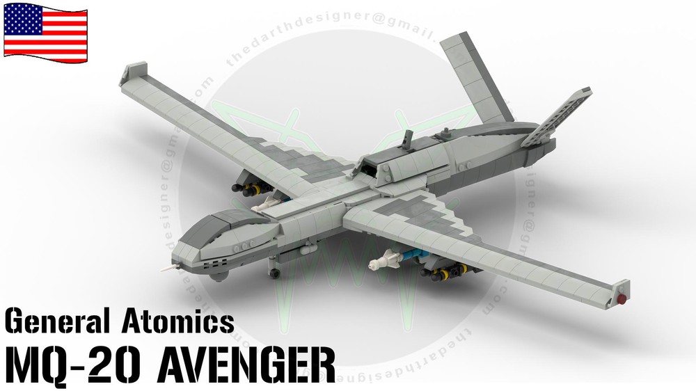 LEGO MOC MQ-20 AVENGER | UAV Drone - 1:35 Scale by DarthDesigner 
