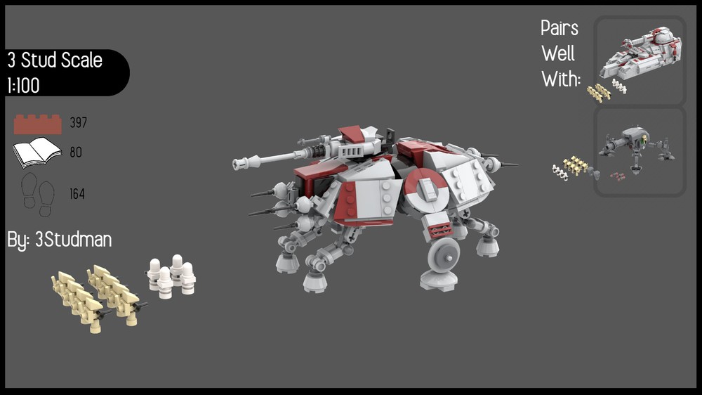 LEGO MOC Micro Scale AT-TE by FOR THE REPUBLIC