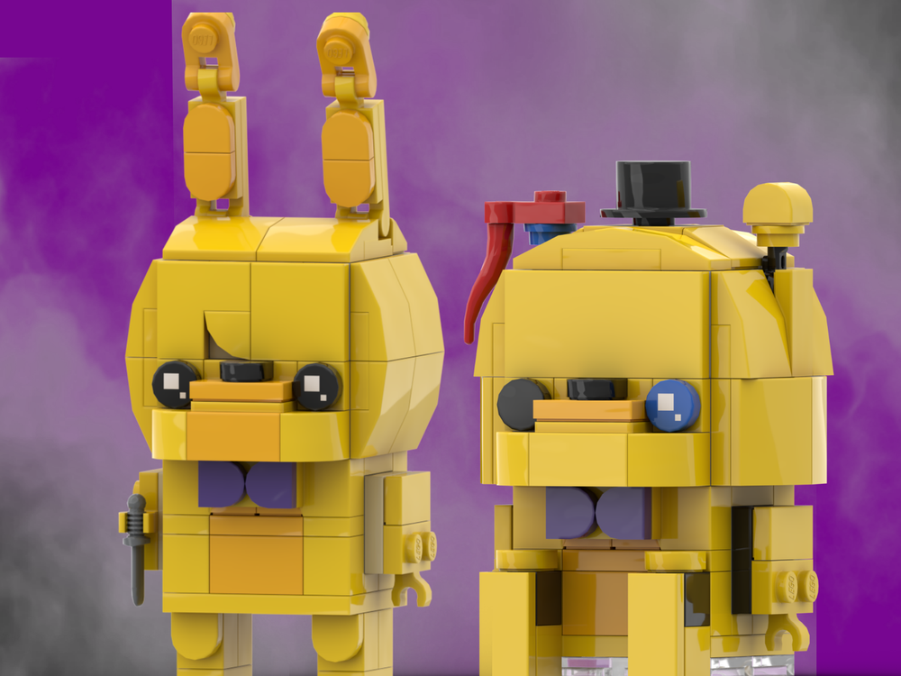 LEGO MOC Golden Freddy and Spring Bonnie Brickheadz by mrminemachine8 ...