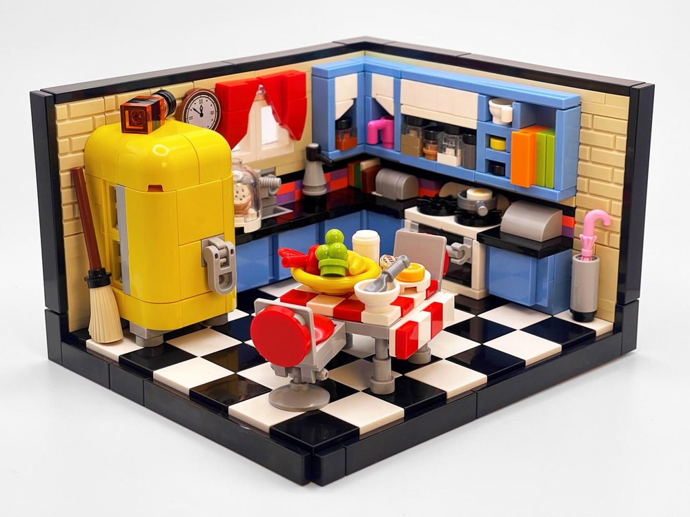 LEGO MOC Mid-Century Kitchen Diorama by IBrickedItUp