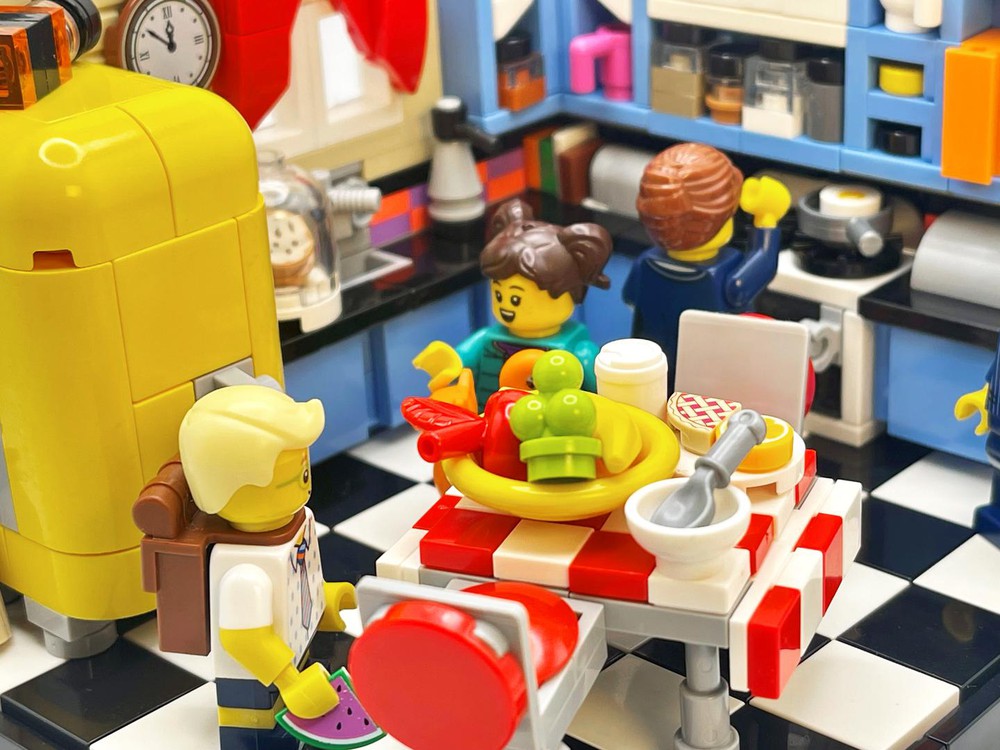 LEGO MOC Mid-Century Kitchen Diorama by IBrickedItUp | Rebrickable ...