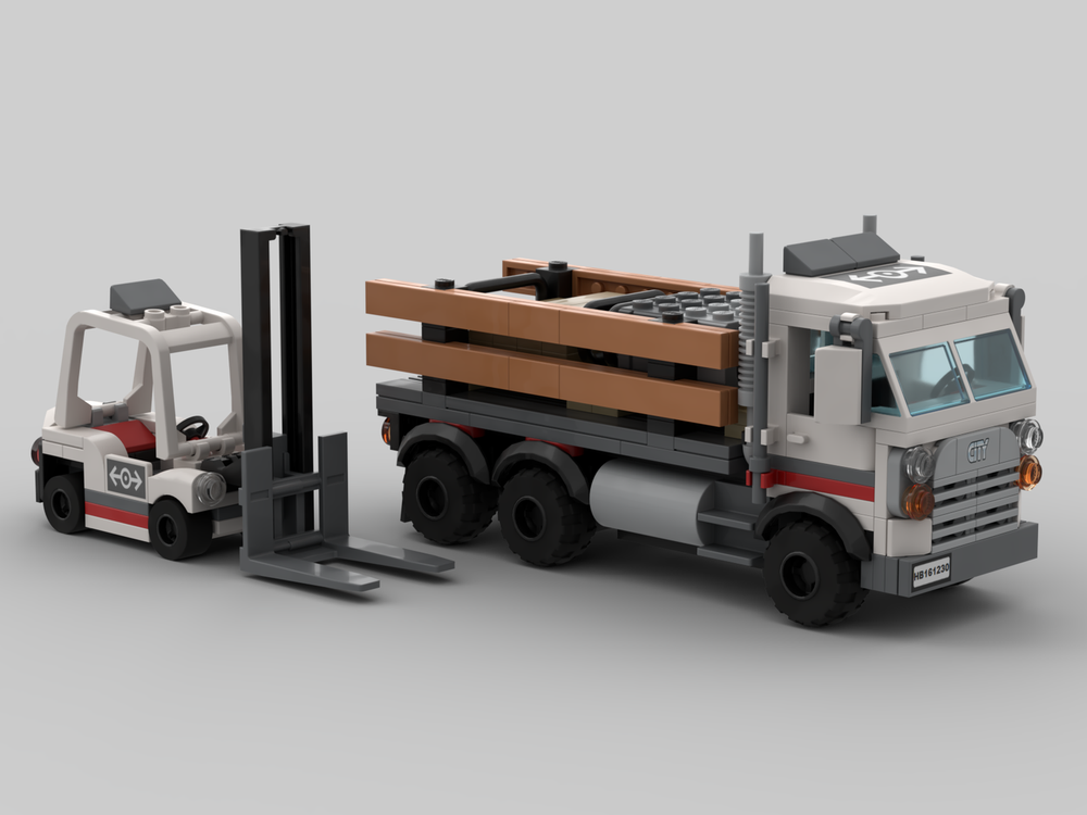 Toy flatbed truck with 2025 forklift