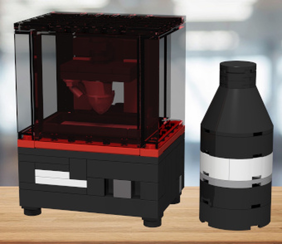 LEGO MOC 3D Printer ELEGOO Saturn 8k Resin Printer by Back 2 Brick