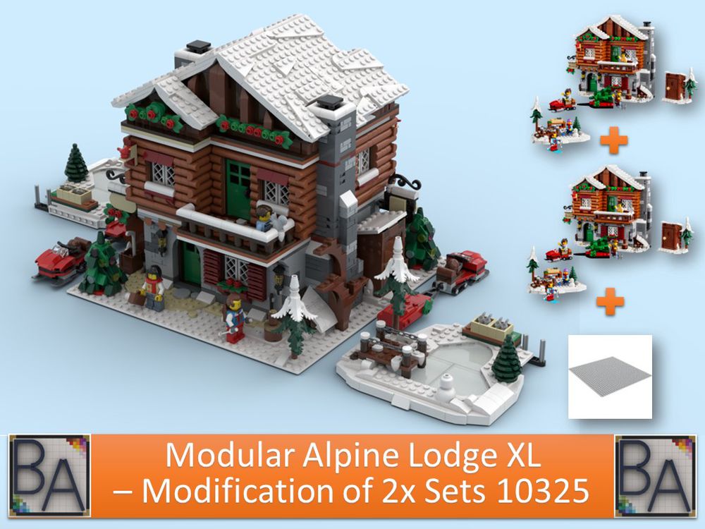 LEGO MOC Modular Alpine Lodge XL - Modification of 2x Sets 10325 by Brick  Artisan