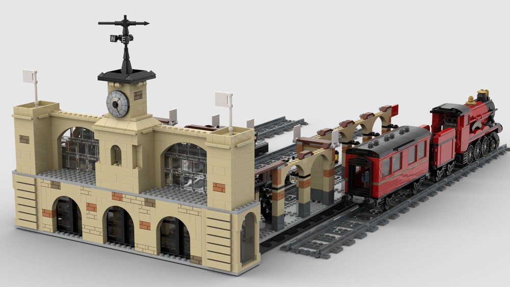 MOC Train Station, A Train Station, Lego Oryginal Parts Only