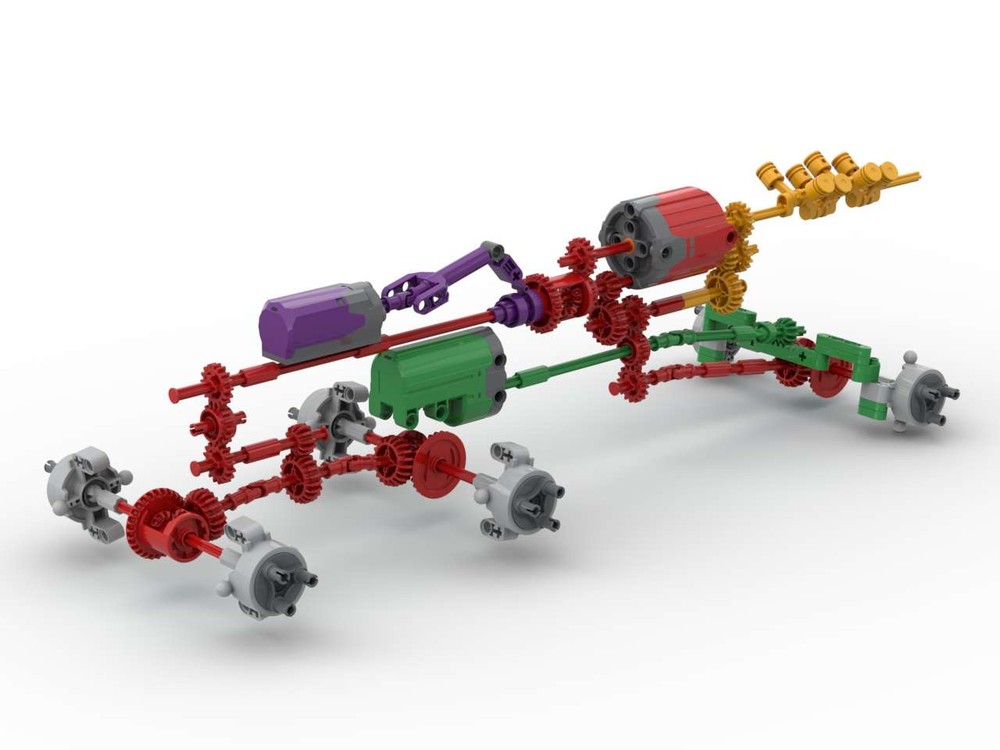 LEGO MOC Trial Truck ZIL 131 6x6 Mk2 Center Difflock by Ironmax