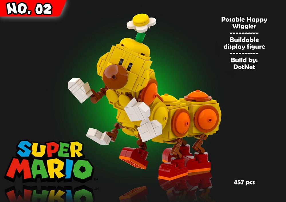 LEGO MOC Happy Wiggler - Posable Display Figure 02 - Super Mario Bros ...