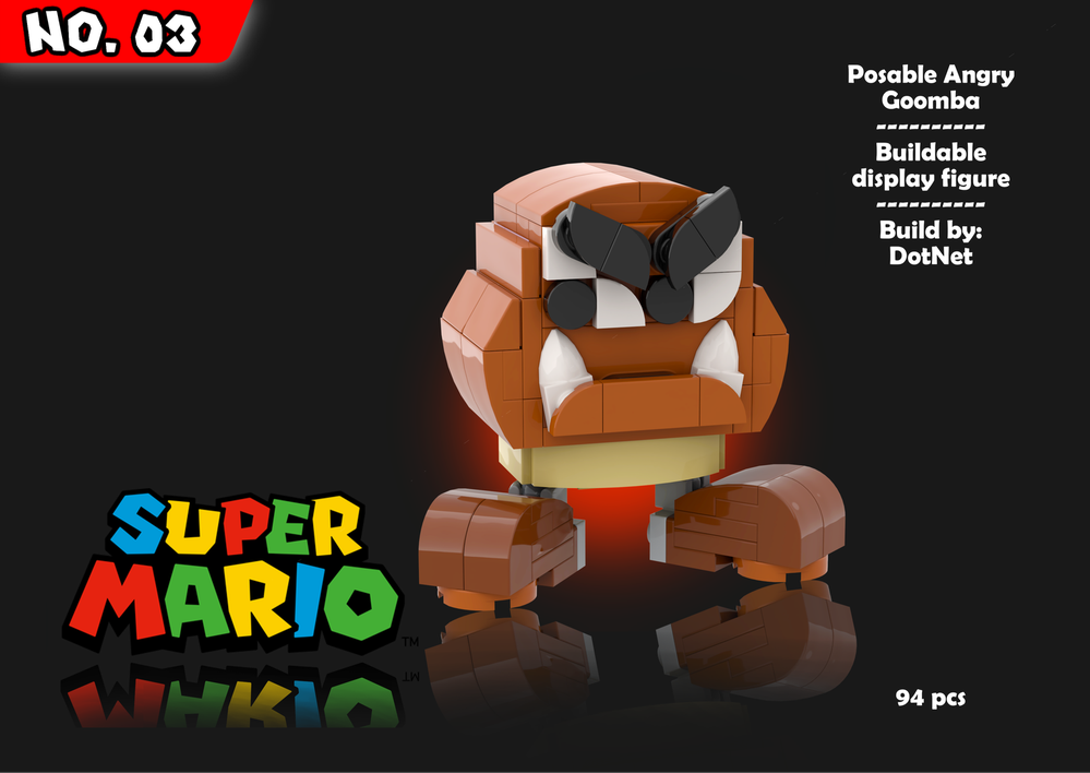 LEGO MOC-163177 Mini Posable Goomba - Posable Display Figure 03 - Super ...