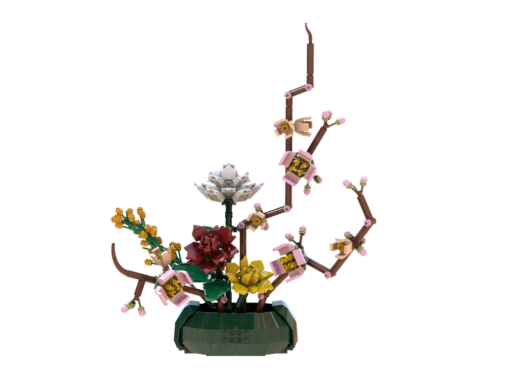 LEGO MOC Gardenias and Peach Blossoms Brickebana Arrangement by ...