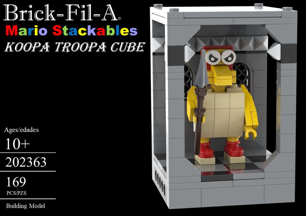 Lego Moc Koopa Troopa Cube By Brick Fil A Builds Rebrickable Build