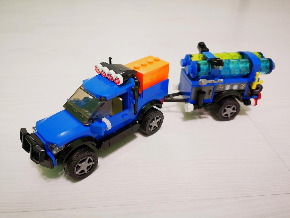 LEGO MOC 4x4 support vehicle with trailer by P6tu | Rebrickable - Build ...