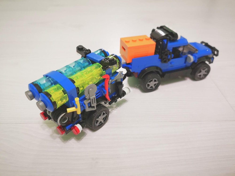 LEGO MOC 4x4 support vehicle with trailer by P6tu | Rebrickable - Build ...